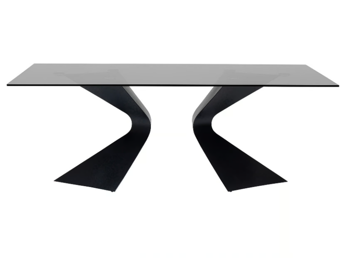 GLORIA - Rectangular steel and glass table _ KARE Design